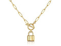 Gold Plated Lock Necklace 18K Stainless