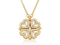 18K Gold Plated Quadruple Heart Crystal Necklace