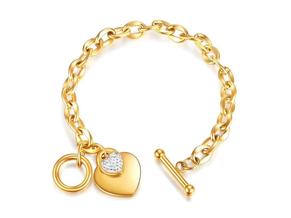 Hearts Charm Bracelet 18K Gold