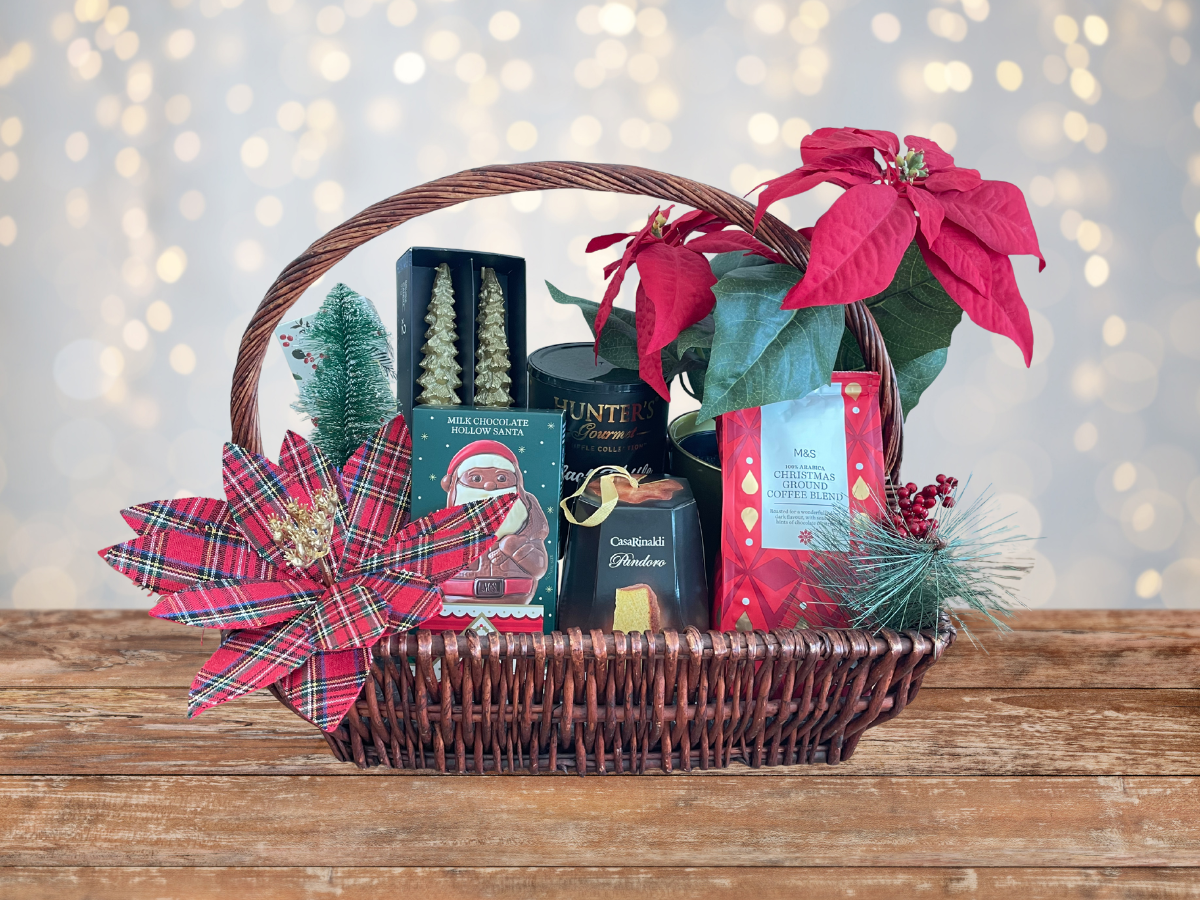 Christmas Gourmet Basket with Coffee & Chocolates