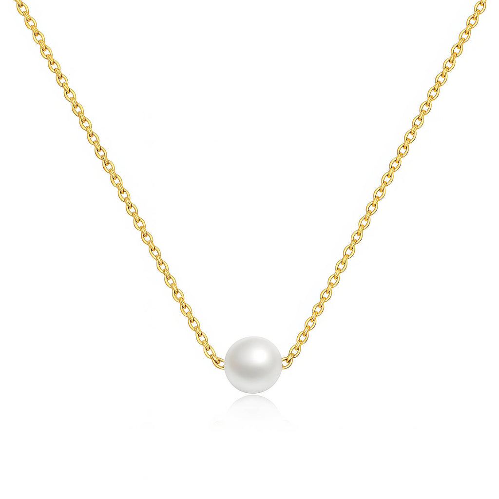 18K Gold Plated Pearl Necklace for Women