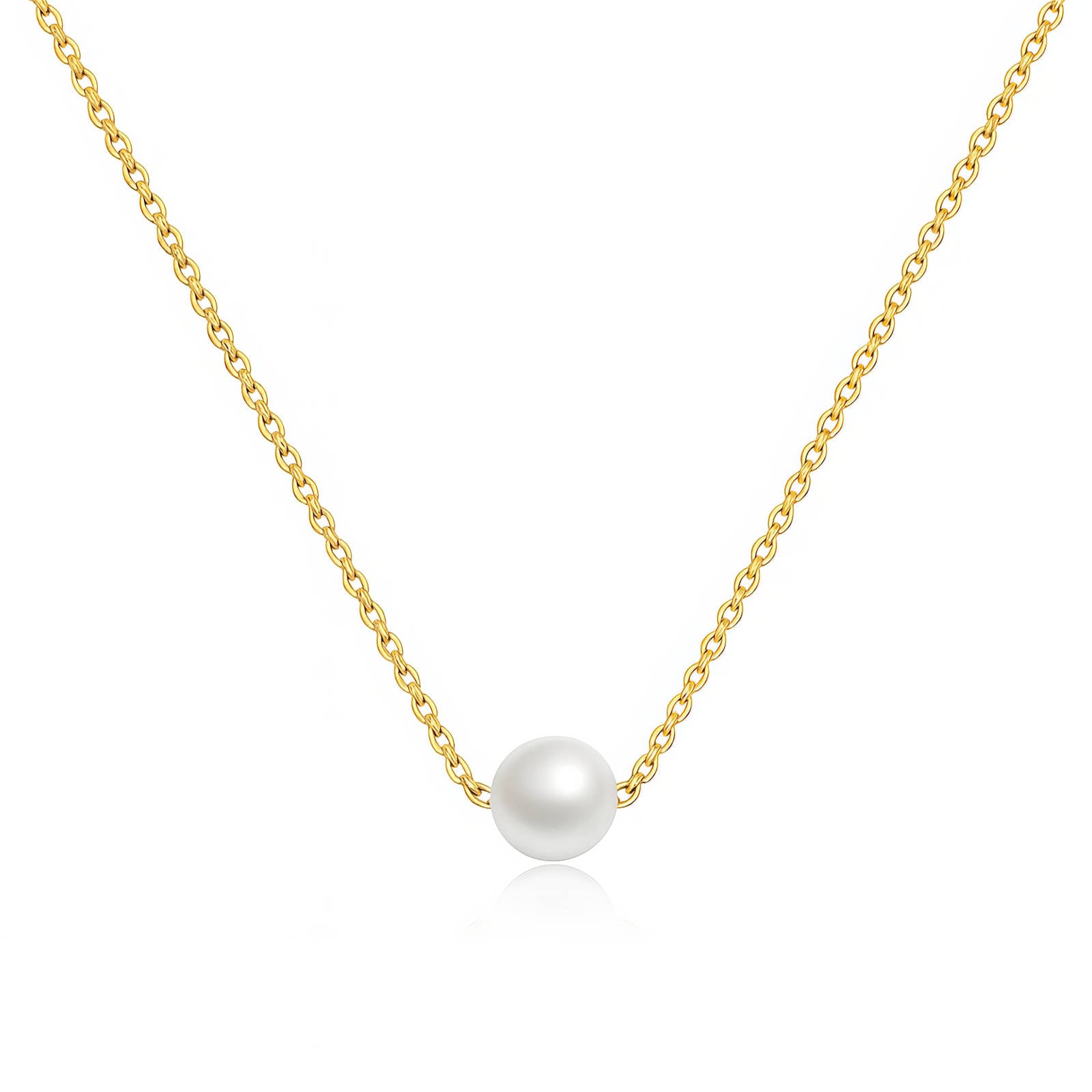 18K Gold Plated Pearl Necklace for Women