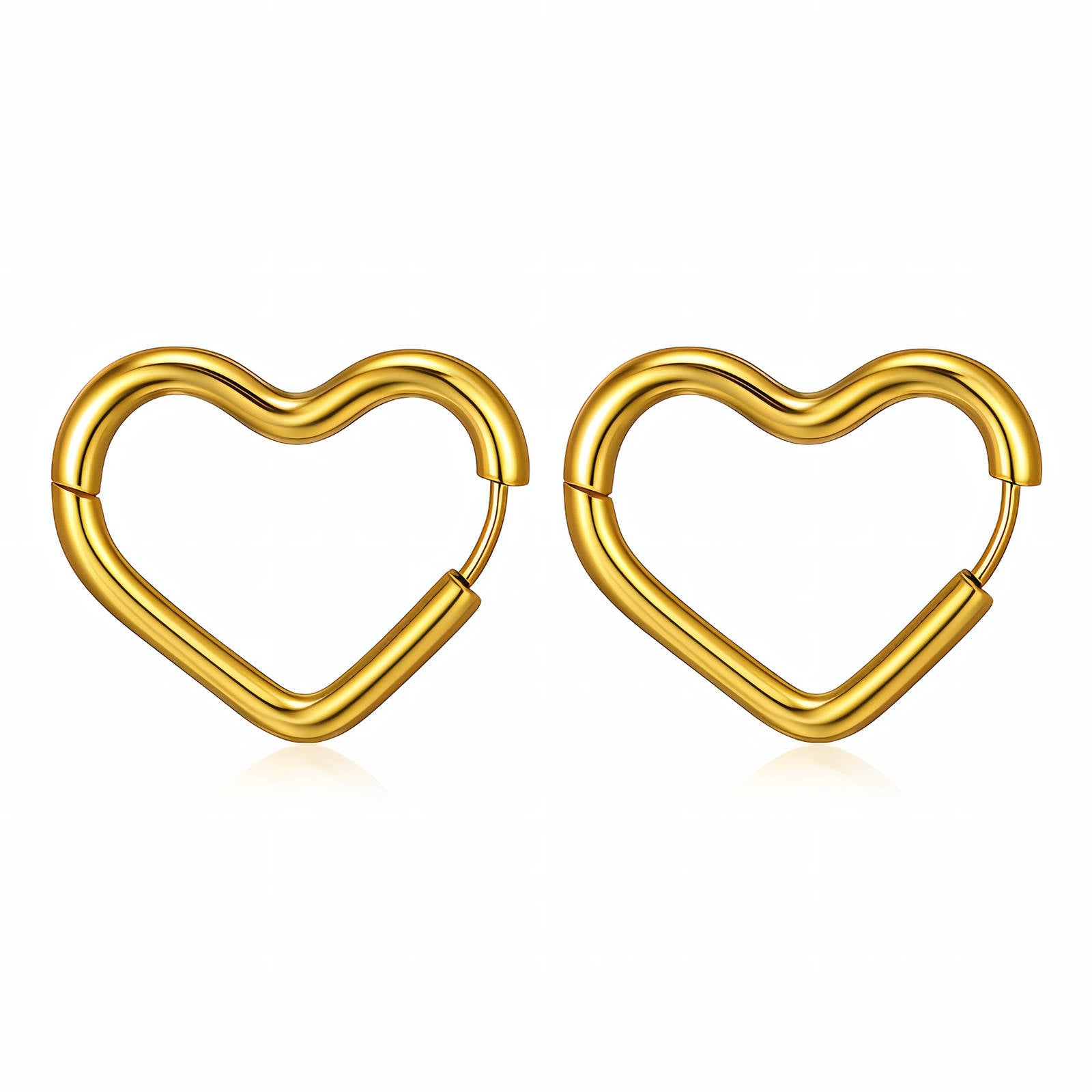 Hearts Earrings 18K Gold Plated