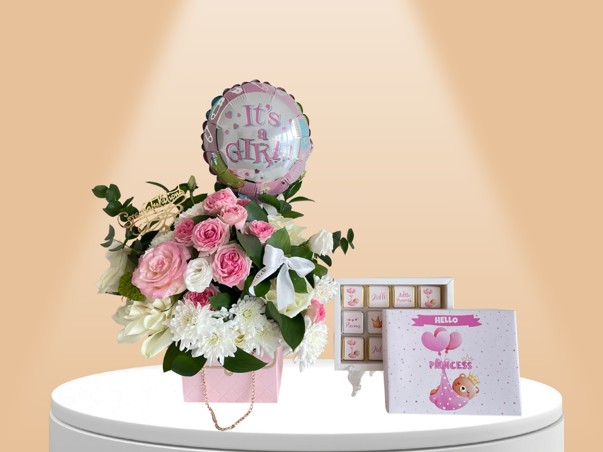 newborn baby girl gift UAE | newborn celebration gift UAE | newborn chocolate gift | newborn chocolate gift UAE | newborn gift chocolate Dubai | newborn baby gift UAE | newborn bath gift set UAE | New born gift | themed chocolate box UAE | moustache-themed chocolate box Dubai | gift sets | fresh flowers Dubai | new baby flowers UAE | send flowers UAE | new baby flowers Dubai | new baby flowers gift in UAE