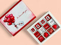 chocolate gift box, milk chocolate pieces, mixed flavours, gift box Dubai, romantic chocolate gift, heart fluttering gift, contains nuts, thoughtful message chocolates, love chocolate box, In Love With You chocolate