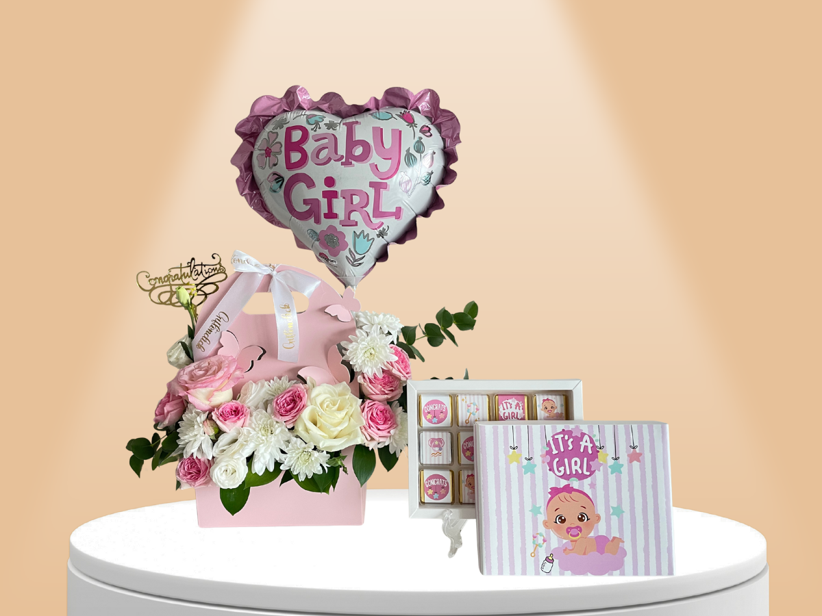 baby girl gift Dubai | newborn gift set UAE | baby girl flowers Dubai | baby welcome hamper UAE | customised chocolates Dubai | new parents gift UAE | baby announcement balloon Dubai | floral gift box UAE | same day gift delivery Dubai | baby shower gift UAE | themed chocolate box UAE | fresh flowers Dubai | newborn celebration gift UAE | newborn chocolate gift | newborn chocolate gift UAE | newborn gift chocolate Dubai | newborn baby gift UAE | newborn bath gift set UAE | newborn gift | newborn congratulat