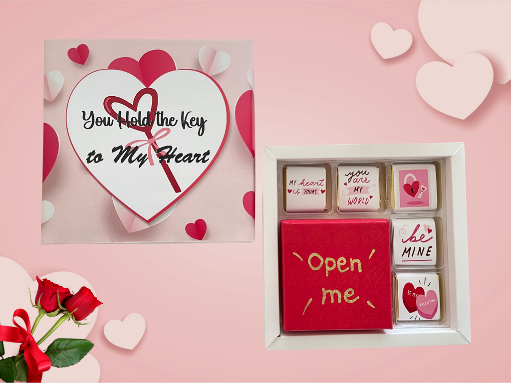 delicious milk chocolates UAE | festive chocolate gift box UAE | Belgian chocolate gift box UAE | same day chocolate delivery Dubai | premium chocolate box Dubai | chocolate gift Dubai | chocolate gift box UAE | milk chocolate gift box | heart-themed keychain | Valentine’s Day gift | romantic gift Dubai