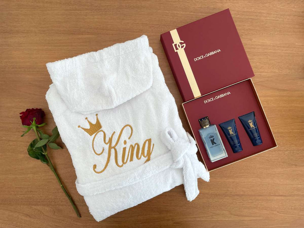 King robe gift Dubai | D&G gift set Dubai | Luxury bathrobe Dubai | Men fragrance gift Dubai | Valentine gift for him Dubai | Premium men gift Dubai | Spa gift set Dubai | Designer perfume set Dubai | Exclusive men gift Dubai | Anniversary gift Dubai | Luxury grooming set Dubai | Dubai men luxury gift
