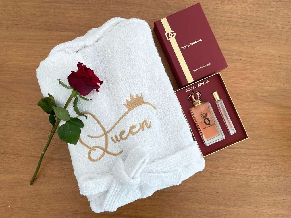 Luxury gift set Dubai | D&G perfume gift Dubai | Women perfume Dubai | Designer gift Dubai | Bathrobe gift Dubai | Self-care gift Dubai | Red rose gift Dubai | Valentine's gift Dubai | Exclusive perfume Dubai | Luxury bathrobe Dubai | Premium fragrance Dubai | Elegant gift set Dubai