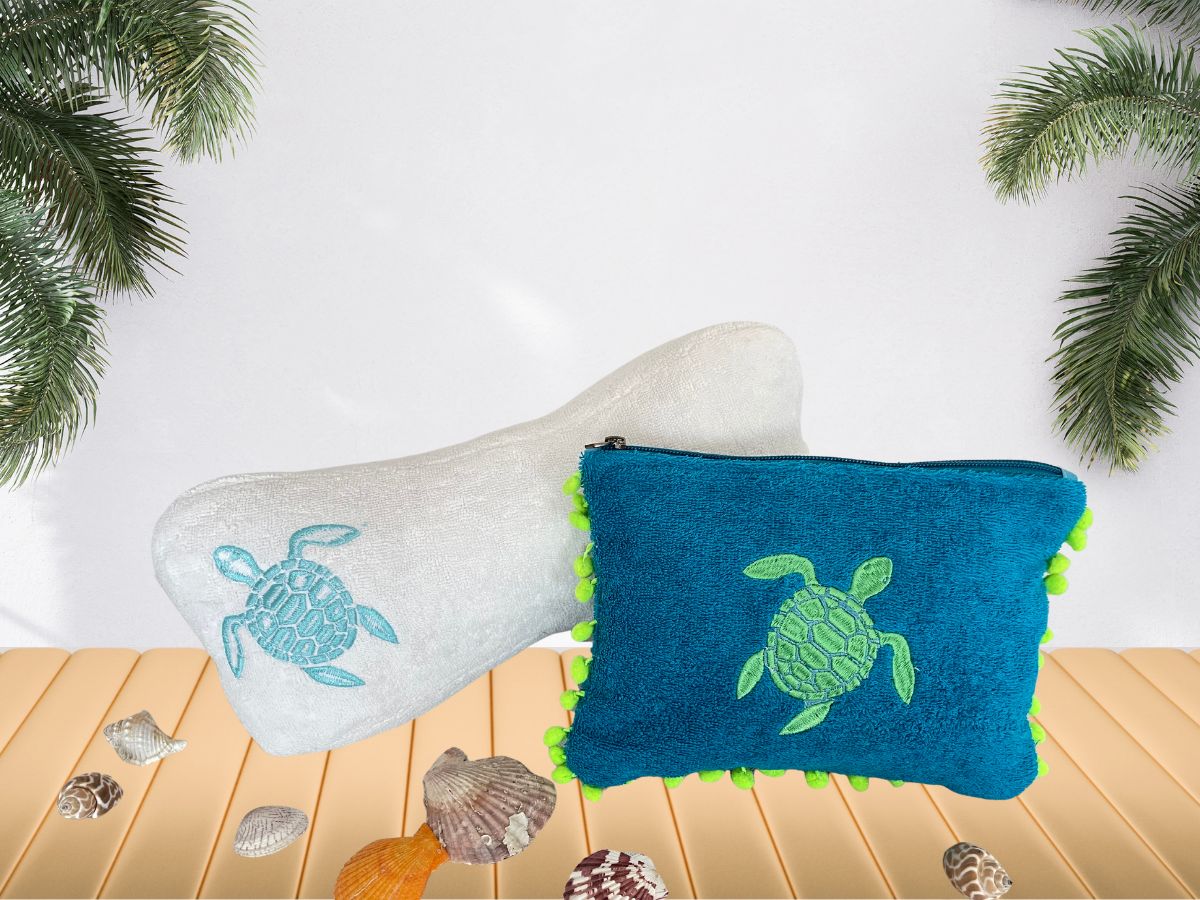 beach gift UAE | summer essentials Dubai | embroidered turtle cushion UAE | pompom pouch Dubai | ocean lovers gift UAE | travel pouch with lining UAE | luxury beach accessories Dubai | protective travel pouch Dubai | best gifts Dubai | bespoke gift boxes UAE | Birthday gift | birthday gift box Dubai online | Birthday Gift Delivery UAE | birthday gift Dubai | birthday gifts UAE | birthday gift set UAE