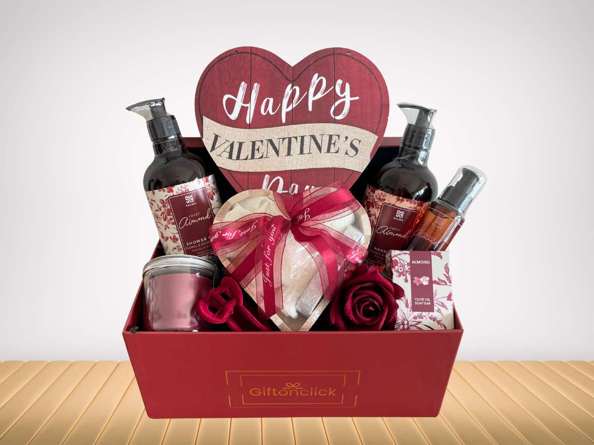 Valentine gift box Dubai | Self-care gift Dubai | Natural beauty gift Dubai | Cruelty-free gift Dubai | Valentine pampering box Dubai | Luxury self-care Dubai | Valentine spa gift Dubai | Almond scented gift Dubai | Romantic gift set Dubai | Heart gift box Dubai | Beauty gift hamper Dubai | Valentine surprise box Dubai
