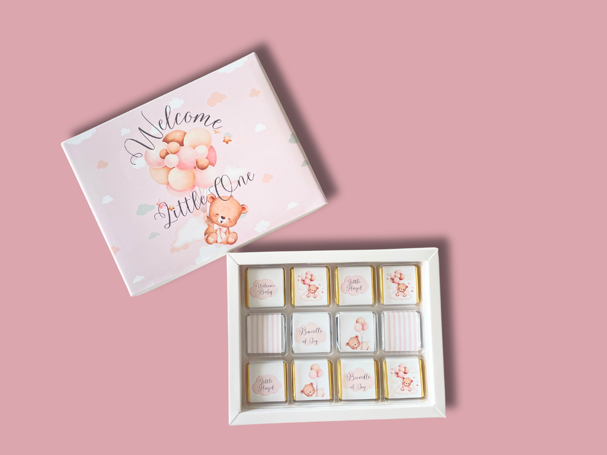 newborn girl gift UAE | first gift for newborn girl | newborn baby care gift set | newborn baby gift UAE | newborn bath gift set UAE | newborn celebration gift UAE | newborn chocolate gift | newborn chocolate gift UAE | newborn congratulations chocolate UAE | newborn essentials girl gift UAE | newborn gift chocolate Dubai | newborn girl gift set UAE | themed chocolate box UAE | moustache‑themed chocolate box Dubai | baby arrival gift Dubai